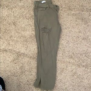 Distressed army green pants!